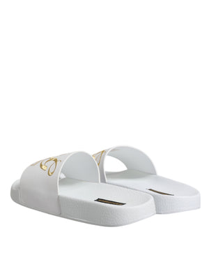 Weiße Leder Pantoletten Sandalen Beachwear Schuhe