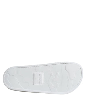 Weiße Leder Pantoletten Sandalen Beachwear Schuhe
