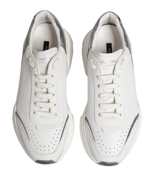 Weiß Daymaster Leder Low Top Turnschuhe Schuhe