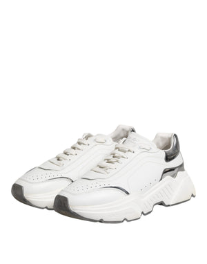 Weiß Daymaster Leder Low Top Turnschuhe Schuhe