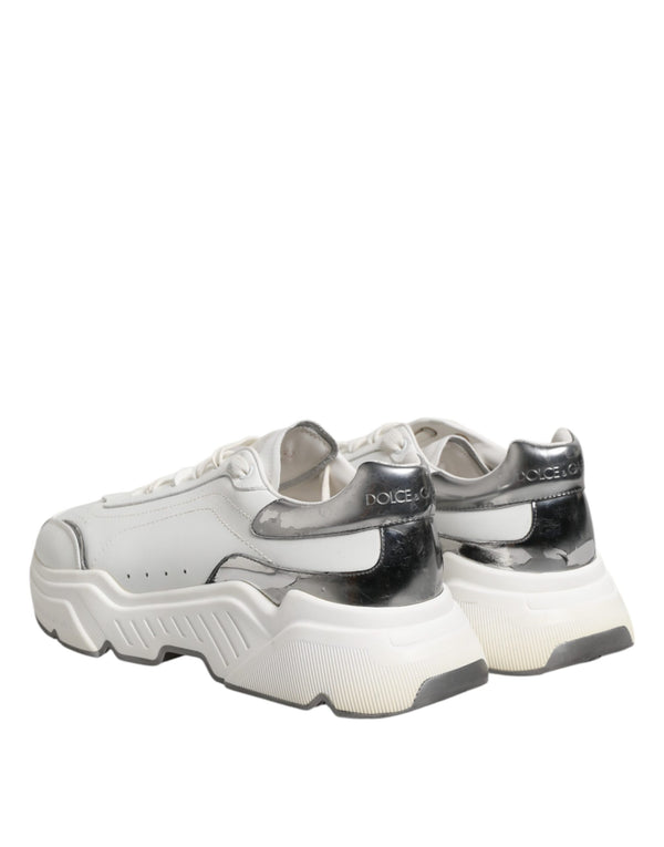 Weiß Daymaster Leder Low Top Turnschuhe Schuhe