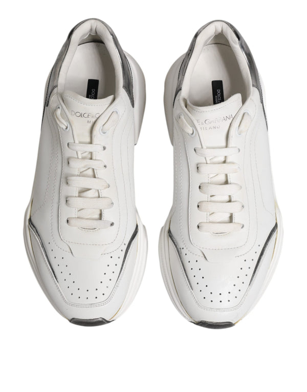 Weiß Daymaster Leder Low Top Turnschuhe Schuhe