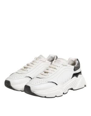 Weiß Daymaster Leder Low Top Turnschuhe Schuhe