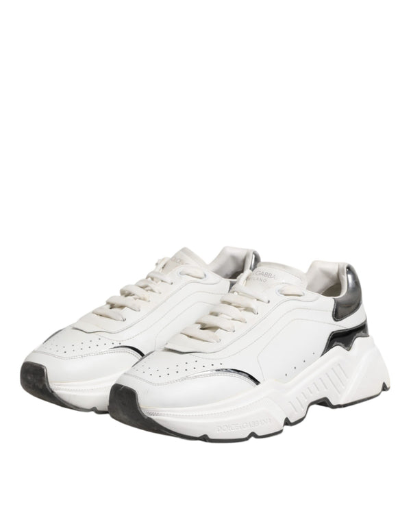 Weiß Daymaster Leder Low Top Turnschuhe Schuhe