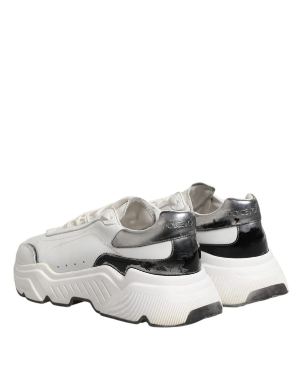 Weiß Daymaster Leder Low Top Turnschuhe Schuhe