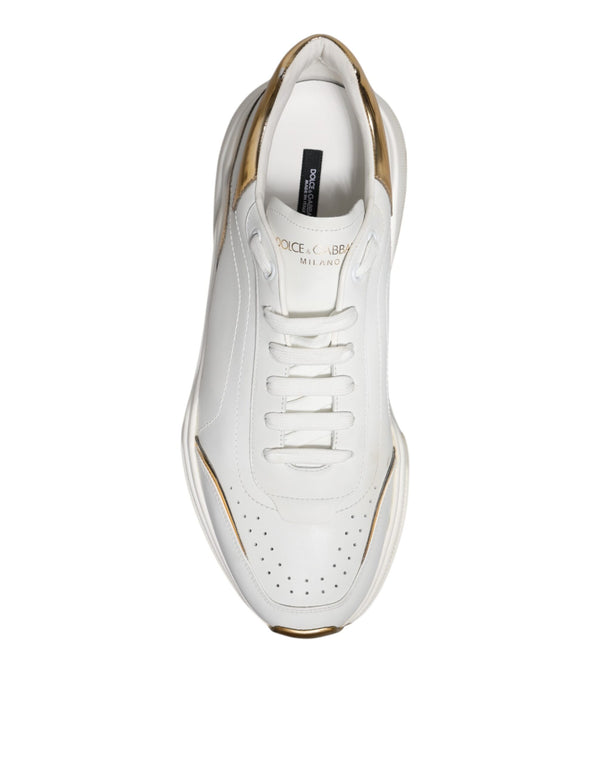 Weiß Daymaster Leder Low Top Turnschuhe Schuhe