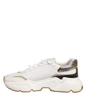 Weiß Daymaster Leder Low Top Turnschuhe Schuhe