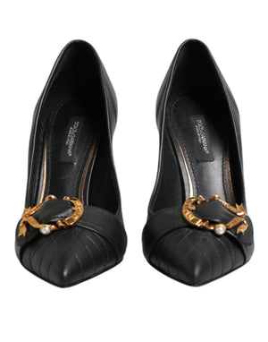 Schwarz Devotion Leder Heels Pumps Schuhe