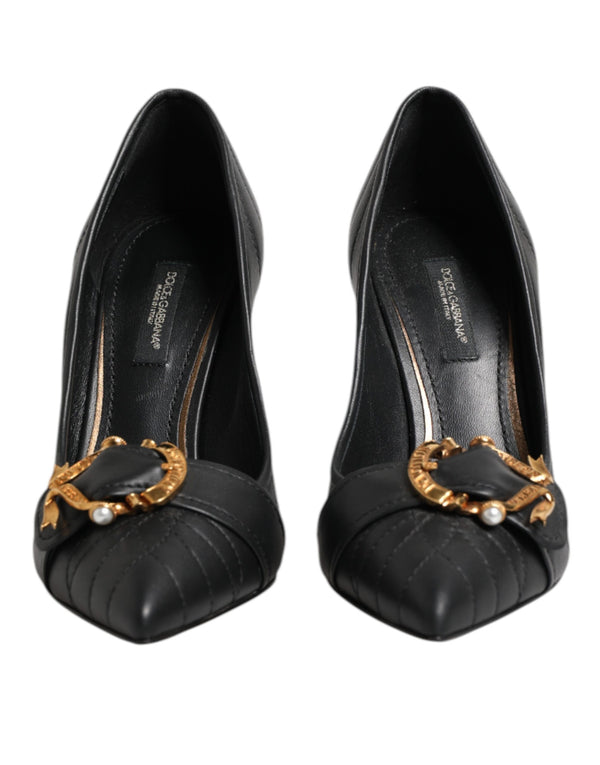 Schwarz Devotion Leder Heels Pumps Schuhe
