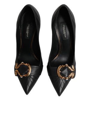Schwarz Devotion Leder Heels Pumps Schuhe
