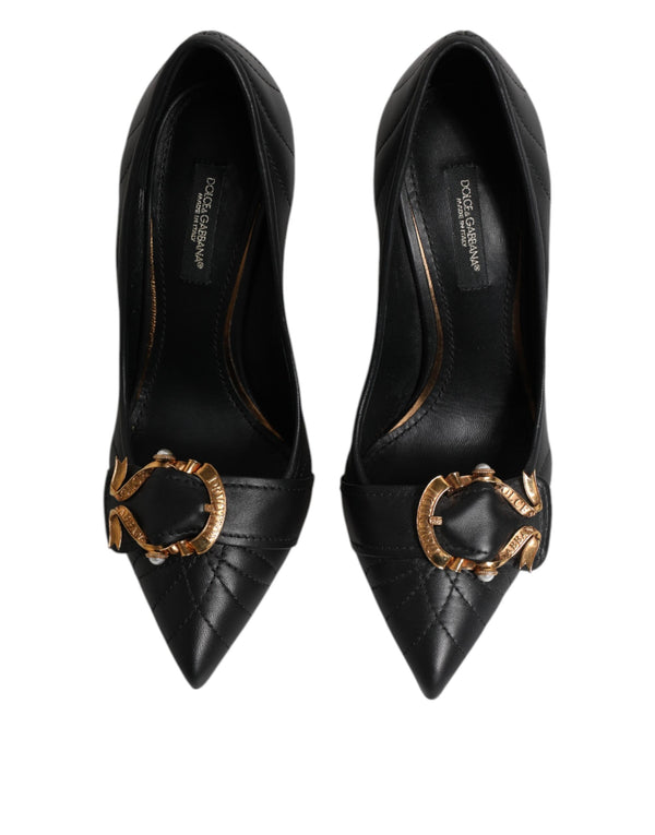 Schwarz Devotion Leder Heels Pumps Schuhe