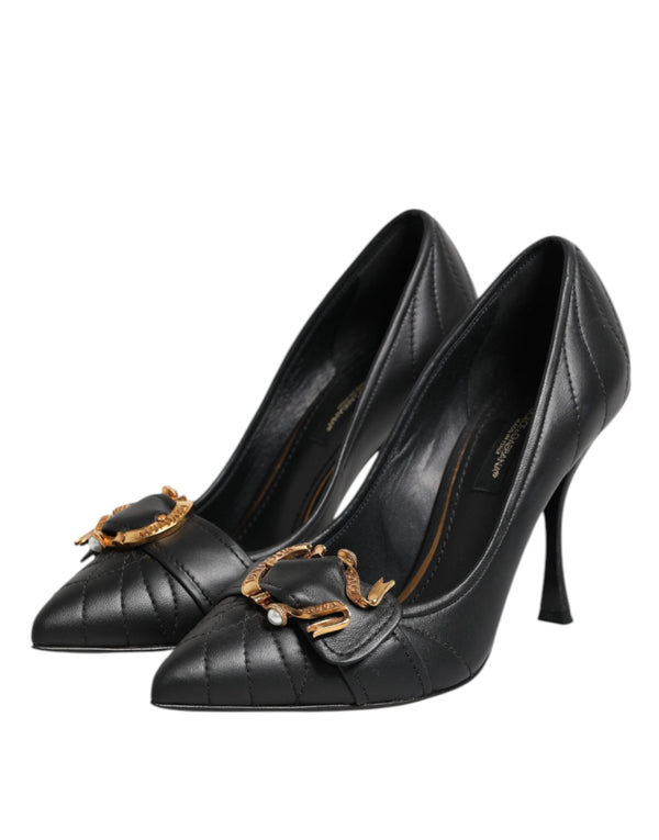 Schwarz Devotion Leder Heels Pumps Schuhe