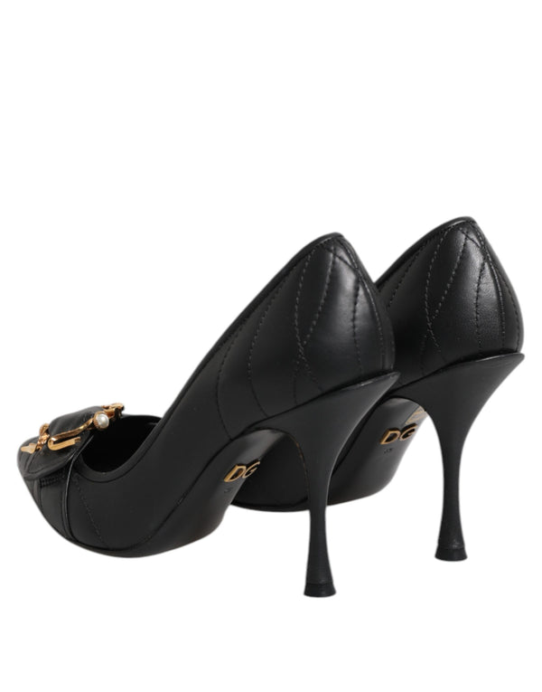 Schwarz Devotion Leder Heels Pumps Schuhe