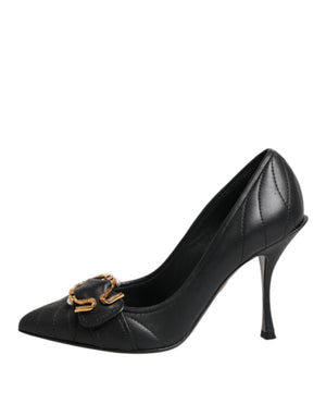 Schwarz Devotion Leder Heels Pumps Schuhe