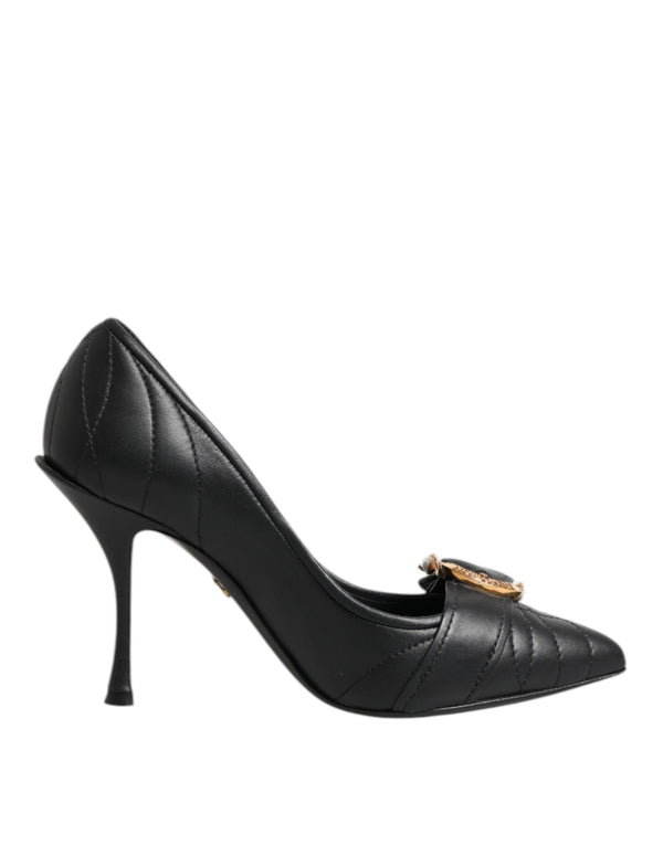Schwarz Devotion Leder Heels Pumps Schuhe