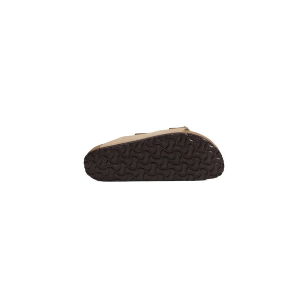 Beigefarbene Nubukleder-Pantoffeln