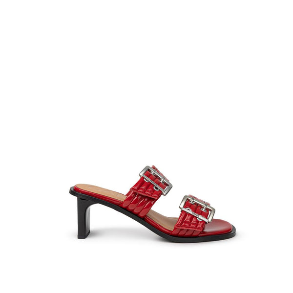 Rote Leder-Stilettosandalen