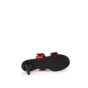 Rote Leder-Stilettosandalen