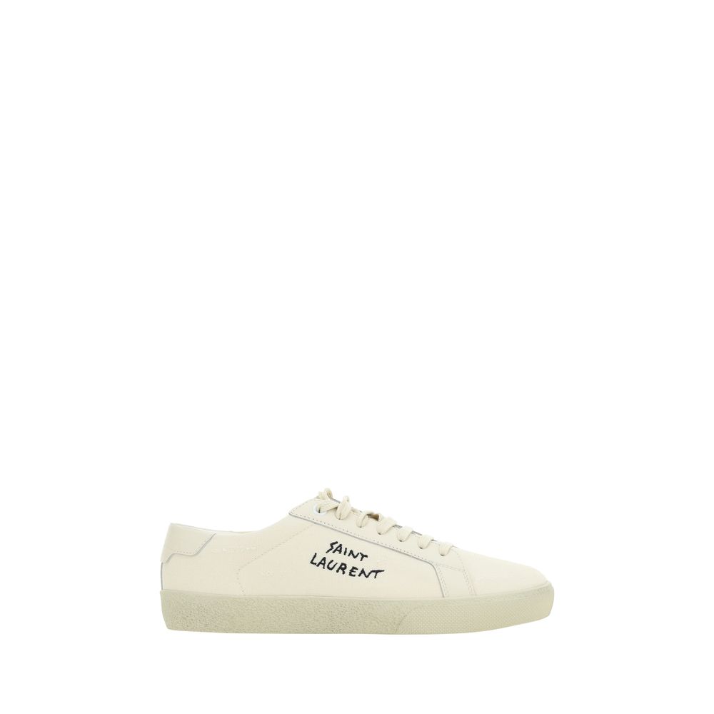 Weiße Gummisohle Sneakers mit niedrigem Schaft