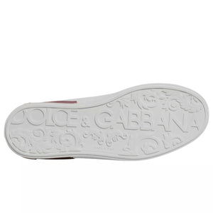 Weiß Rot Leder Logo Portofino Sneaker