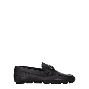 Schwarze Leder Slipper
