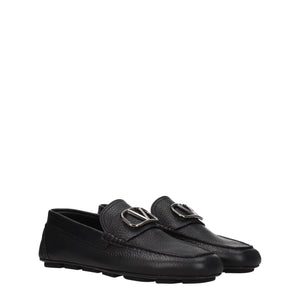 Schwarze Leder Slipper