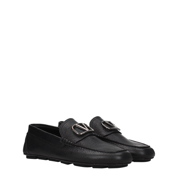 Schwarze Leder Slipper