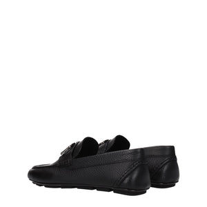 Schwarze Leder Slipper