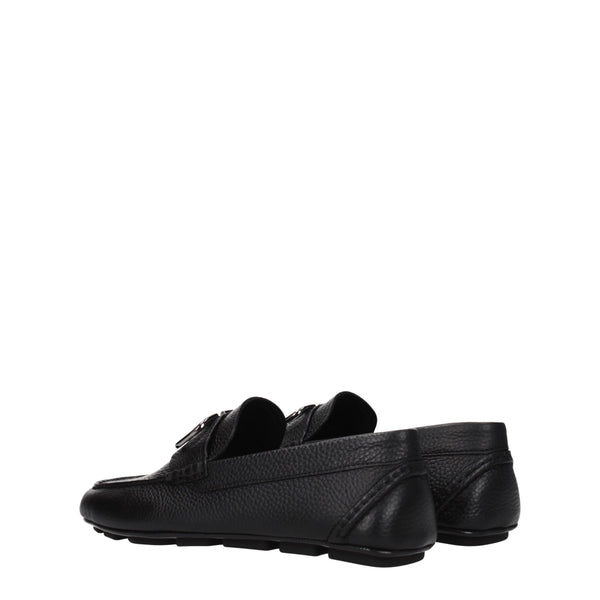 Schwarze Leder Slipper