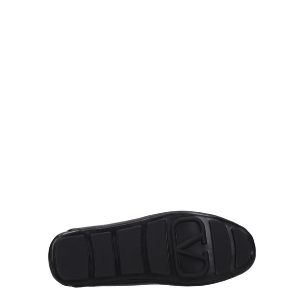 Schwarze Leder Slipper