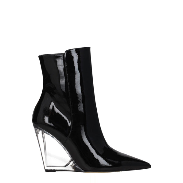 Schwarze Lederstiefeletten