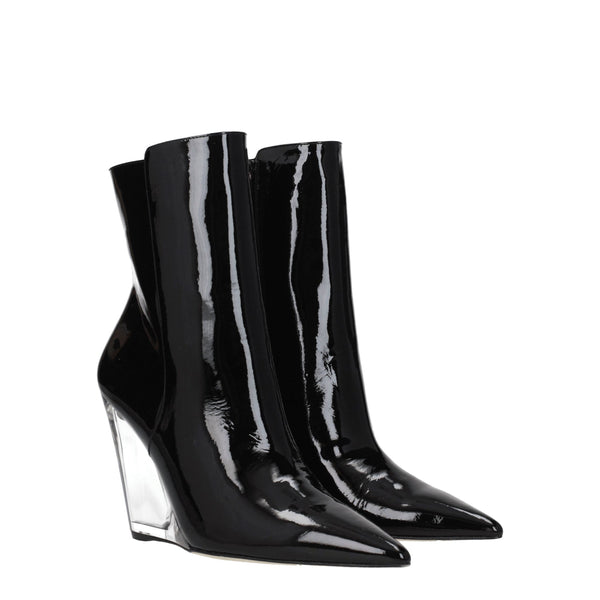 Schwarze Lederstiefeletten