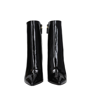 Schwarze Lederstiefeletten