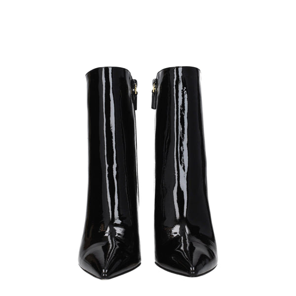 Schwarze Lederstiefeletten