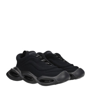 Schwarzer Stoff Chunky Sneakers