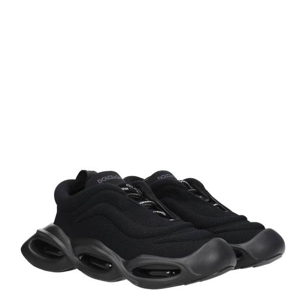 Schwarzer Stoff Chunky Sneakers