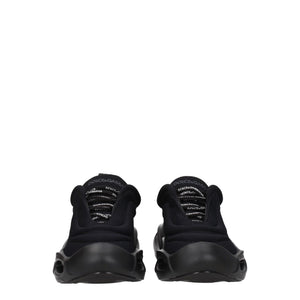 Schwarzer Stoff Chunky Sneakers