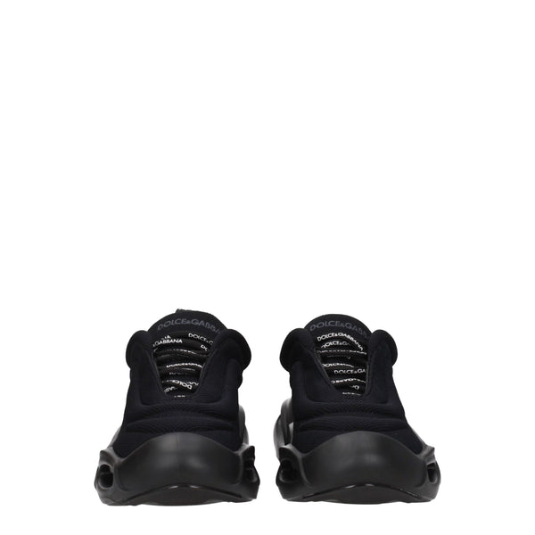 Schwarzer Stoff Chunky Sneakers