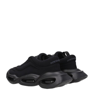 Schwarzer Stoff Chunky Sneakers