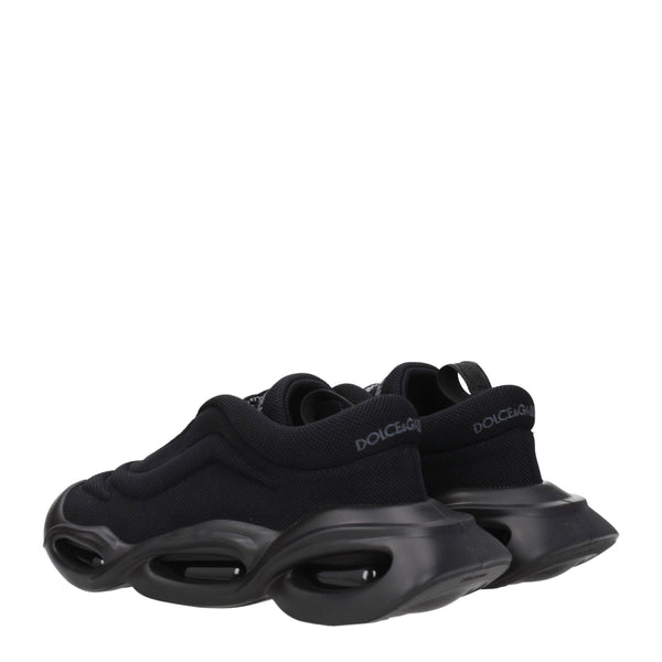 Schwarzer Stoff Chunky Sneakers