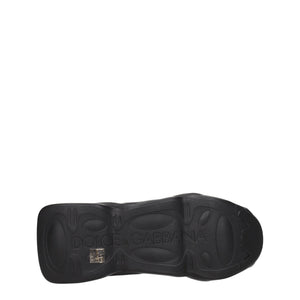 Schwarzer Stoff Chunky Sneakers