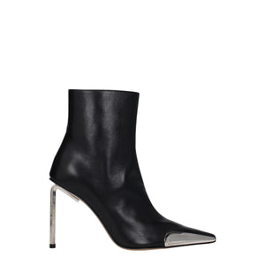 Schwarze Lederstiefeletten