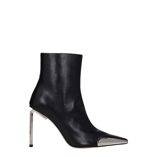 Schwarze Lederstiefeletten