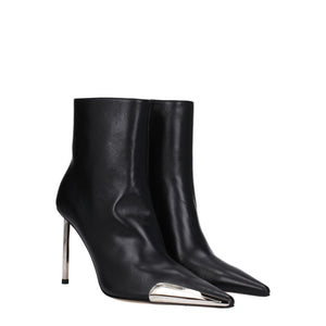 Schwarze Lederstiefeletten