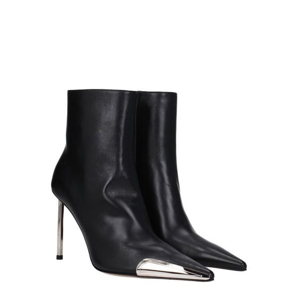 Schwarze Lederstiefeletten