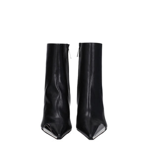 Schwarze Lederstiefeletten