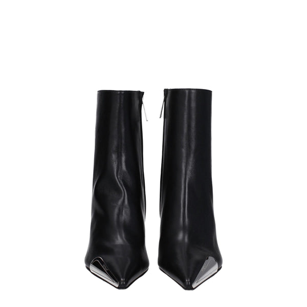 Schwarze Lederstiefeletten