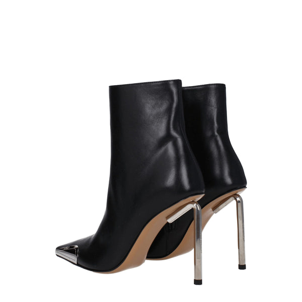 Schwarze Lederstiefeletten