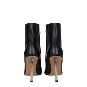 Schwarze Lederstiefeletten