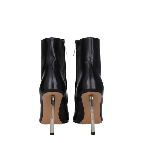 Schwarze Lederstiefeletten